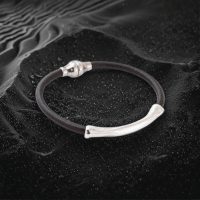 MENZ LEATHER BRACELET WITH SILVER (1)