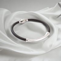 MENZ LEATHER BRACELET WITH SILVER (2)