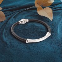 MENZ LEATHER BRACELET WITH SILVER (4)